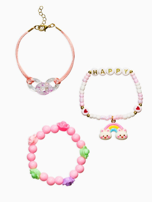 Цена за 2 шт. Браслет детский «Выбражулька», 3 шт. набор, радуга, цветной