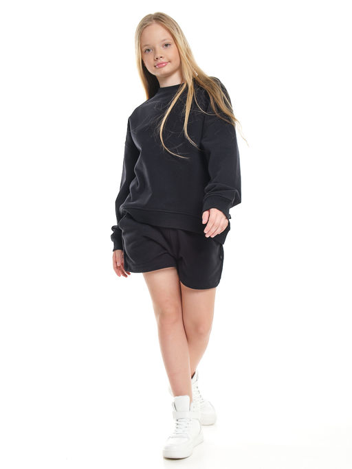 Шорты для девочки подростковые 22-7630 св.серый меланж - Mini maxi фото 32