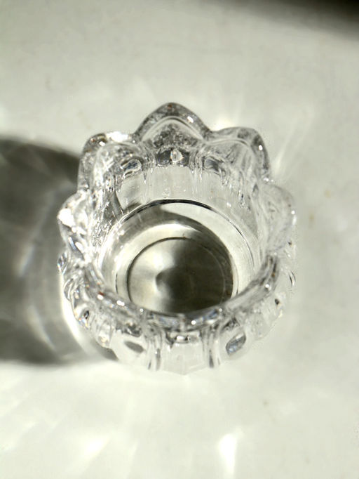 Цена за 2шт. Стеклянный подсвечник на 1 свечу Подснежник, прозрачный, 7?7?7 см