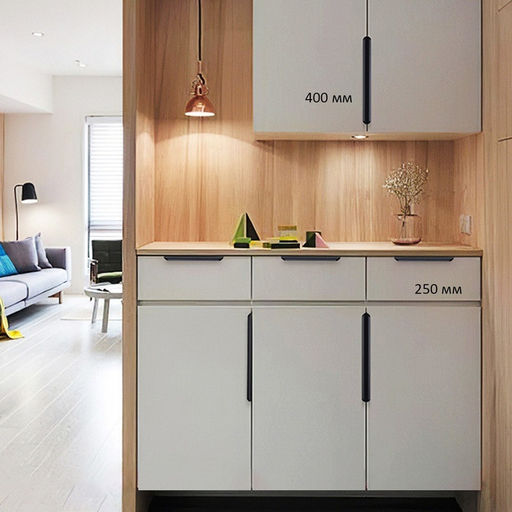 Цена за 2 шт. Ручка торцевая CAPPIO RT002BL, L=250 мм, м/о 192 мм, цвет черный