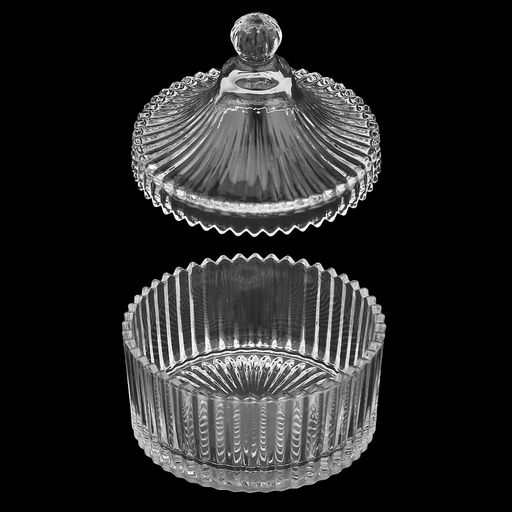 Икорница стеклянная Плиссе 260мл, д10,5см, h5см, стеклянная крышка, общая h12см, в коробке, Дели Гласс (Deli Glass)(Китай) - Домашняя мода фото 4