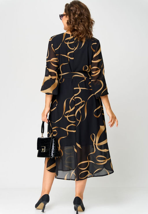 Платье EVA GRANT 7281 черный с принтом  фото 4
