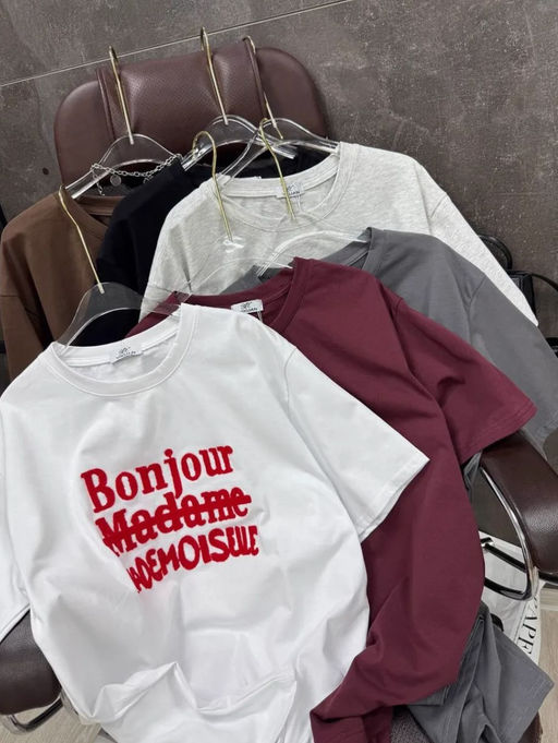 K12487 Футболка OVER SIZE (плотный хлопок) ЧЕРНЫЙ