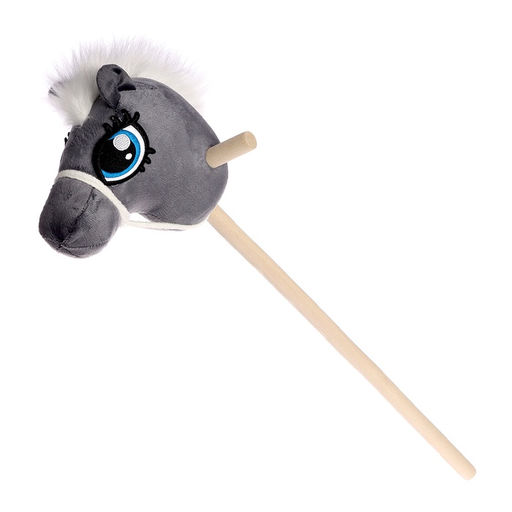Мягкая игрушка Конь-скакун, на палке, МИКС, серая
