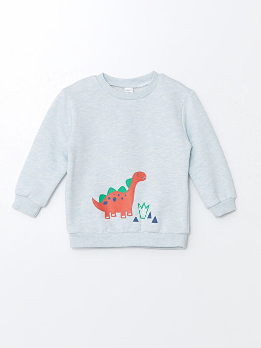 Bisiklet Yaka Uzun Kollu Bask?l? Erkek Bebek Sweatshirt ve E?ofman Alt 2li Tak?m - Waikiki фото 2