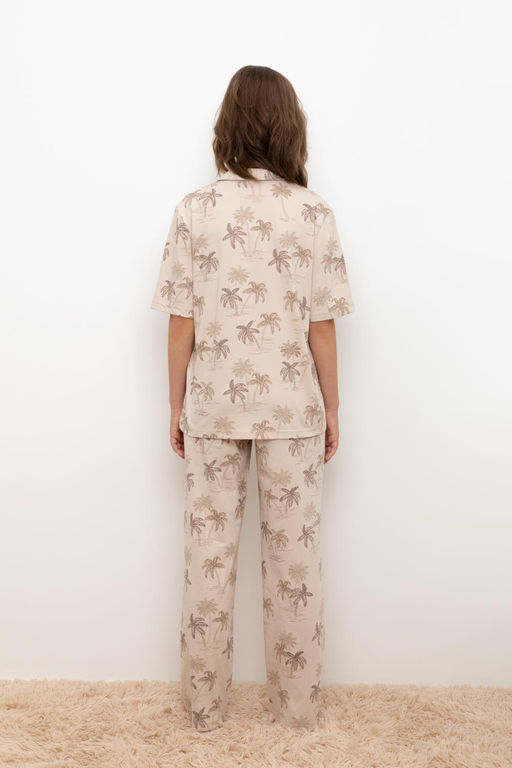 КБ 2829/бежевый,пальмы пижама для дев