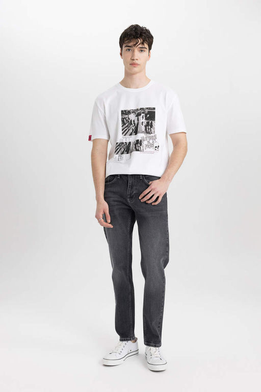 Узкие зауженные джинсовые брюки с нормальной талией и зауженной посадкой - Defacto фото 4