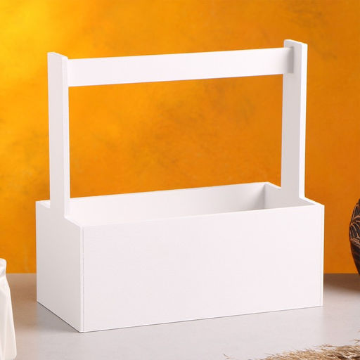 Подарочный ящик «Эллада», 25×12.5×25 см, деревянный, с ручкой, белый