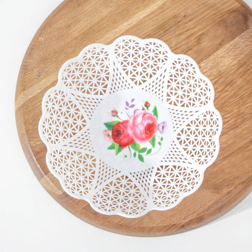 Цена за 2 шт. Ваза для хлеба и фруктов «Кубань. Сердце», 18×4.5 см, белый, рисунок МИКС