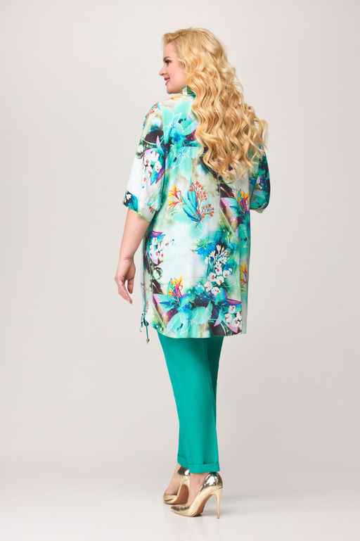 Костюм Svetlana Style 1661 бирюзовый+цветы