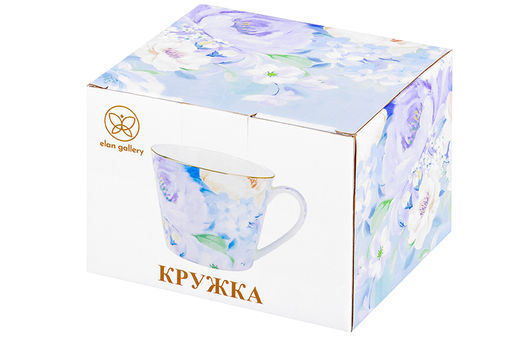 Кружка 450 мл 12,8*10,3*8,5 см Акварель голубая NEW BONE CHINA - Elan gallery фото 8