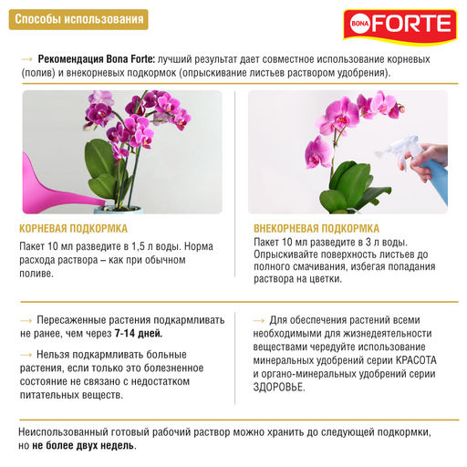 Компл. мин. удобр. "Bona Forte Красота" Для орхидей амп.10мл
