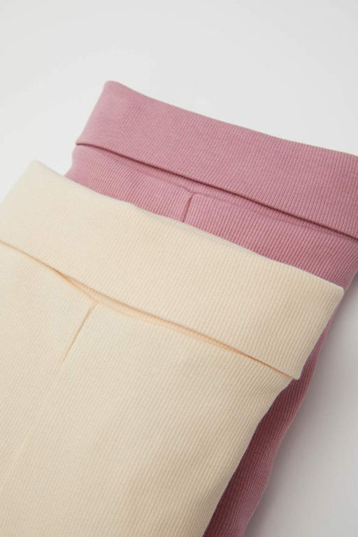 Колготки в рубчик на бретельках для маленьких девочек (2 шт.) - Defacto фото 2