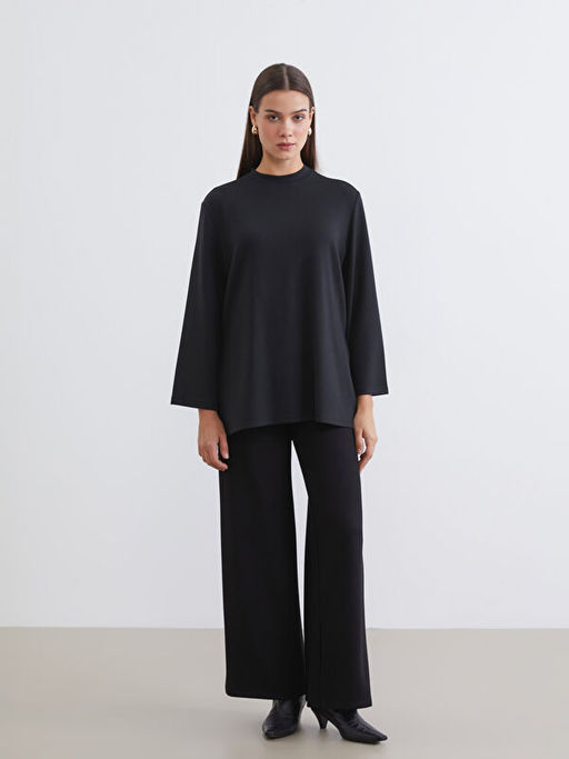 Bisiklet Yaka Oversize Kad?n Sweatshirt Tunik