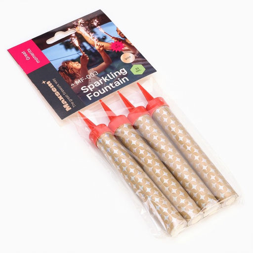 Цена за 2 шт. Свечи фонтаны в торт «Золотые искры», 4 шт., 10 см, горение 30 сек.