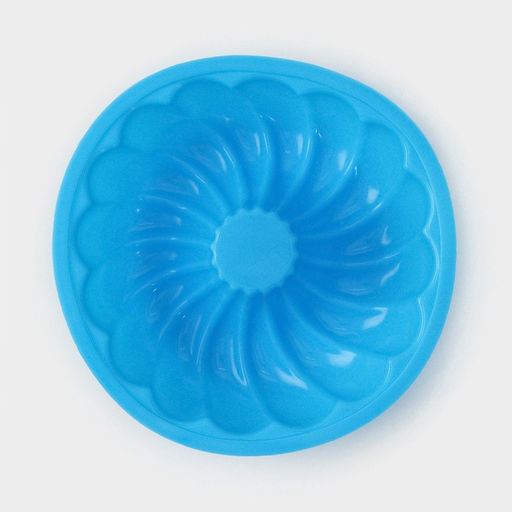 Форма для выпечки Доляна «Немецкий кекс. Заварное печенье», силикон, d=13 см, внутр.d=11.5 см, цвет синий