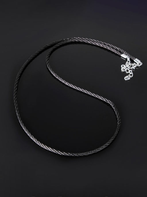 Цена за 10 шт. Шнурок нейлоновый, d=2 мм, канатное плетение, 45 см, чёрный