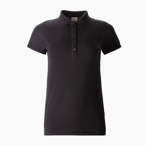 Футболка поло женская MINAKU: Basic line, чёрная, размер 46