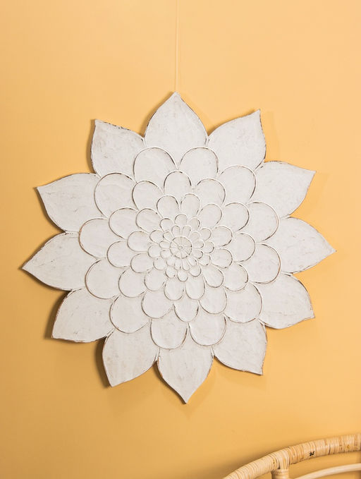 Панно «Цветок», 60×60×1 см, МДФ, белое