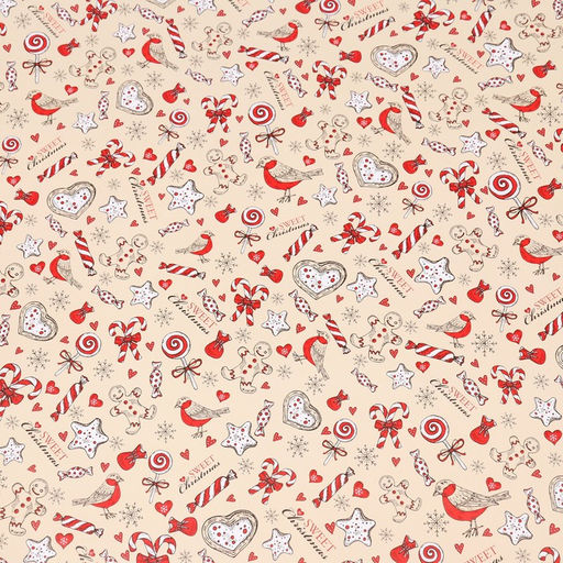 Цена за 2 шт. Бумага упаковочная новогодняя глянцевая «Рождественская конфета», 70×100 см, 1 лист