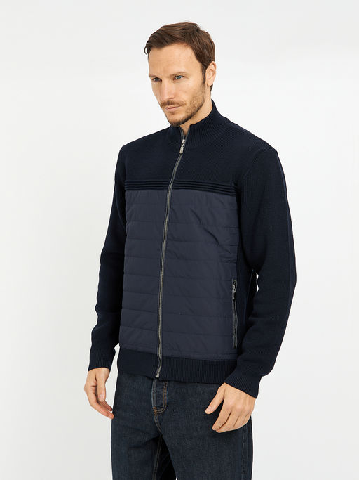 кардиган мужской на молнии темно-синий - Glenfield фото 3