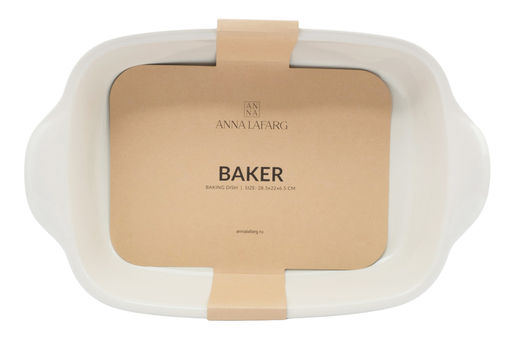 Форма для запекания, 29х22 см, керамика, прямоугольная, молочная, Baker - Anna lafarg фото 6