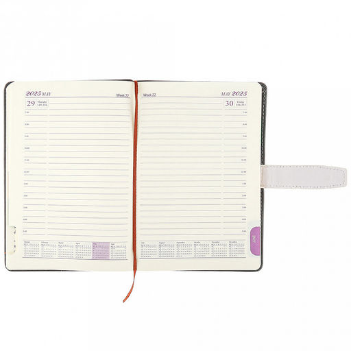 Ежедневник датированный 2025г 14,2х21см Одуванчик 112 листов, в линейку, сшитый внутренний блок, с закладкой, обложка ПВХ софт тач, отделочная строчка, тиснение золотом, цвет серый матовый, застежка на магните (Китай) - Домашняя мода фото 12