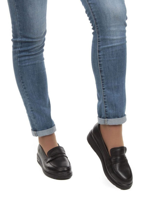 03-5317 BLACK Полуботинки женские (натуральная кожа)