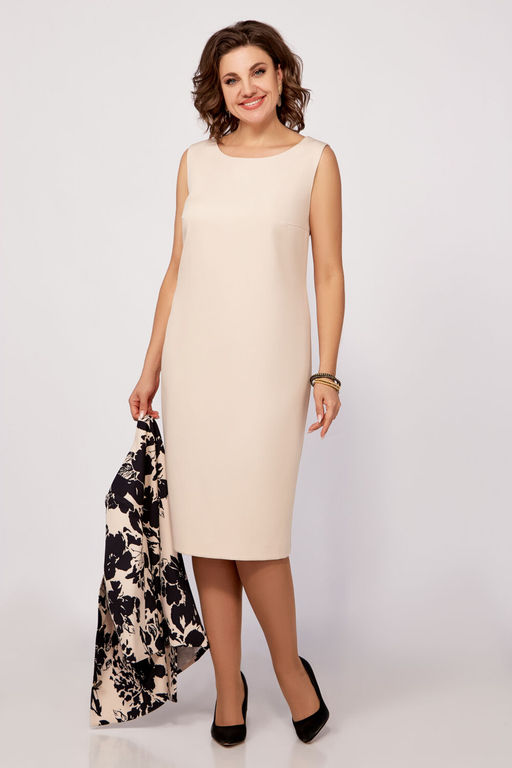 Костюм Swallow 797 бежевый/принт черные цветы фото 12