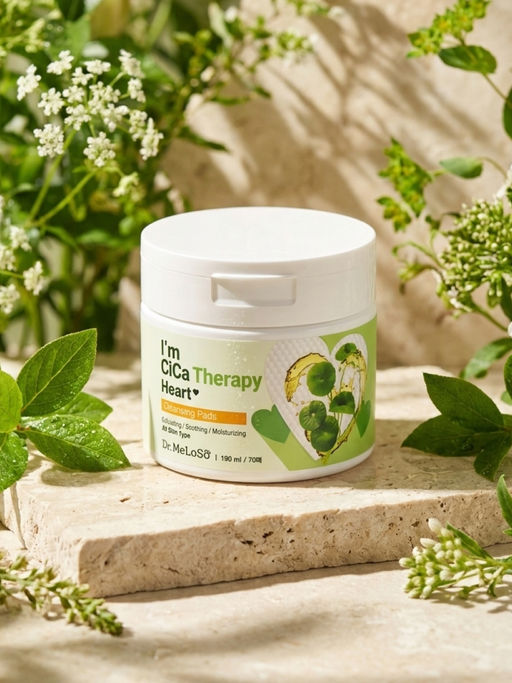Dr.MeLoSo Очищающие пэды с экстрактом центеллы / Im Cica Therapy Heart Cleansing Pads, 190 мл