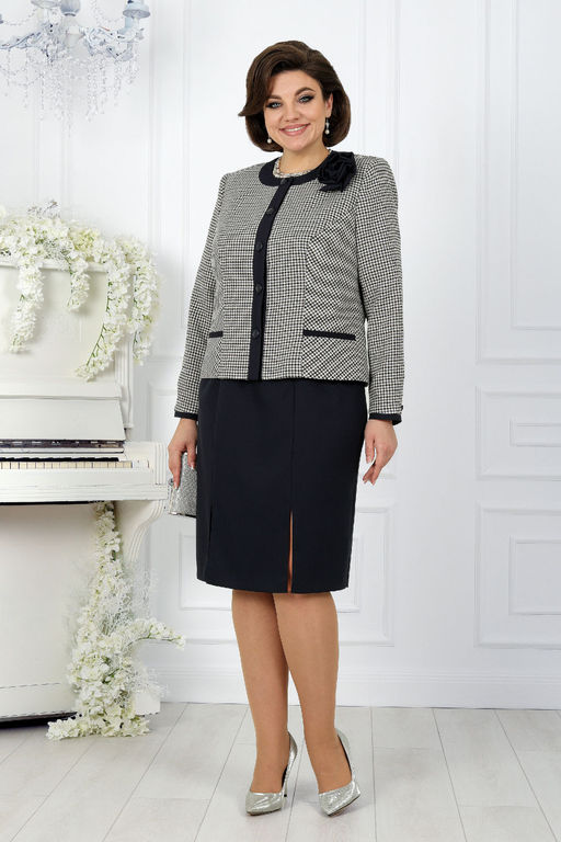 Костюм Ninele 7447 гусиная лапка серая  фото 11