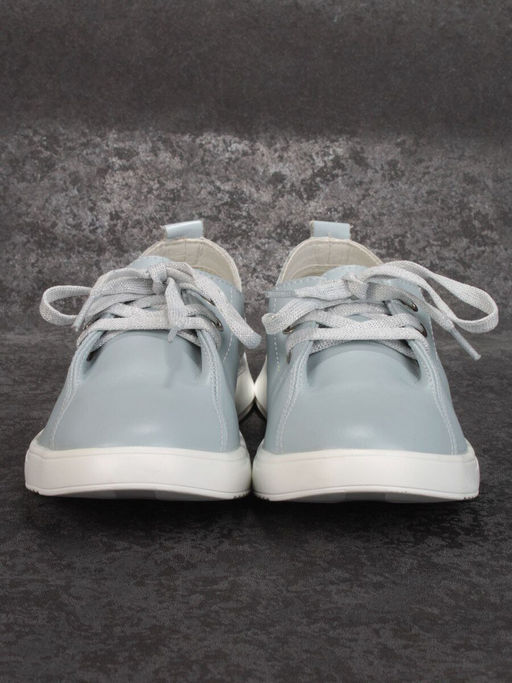 03-PDD90-4 GRAY/BLUE Полуботинки женские (натуральная кожа) - No name фото 7