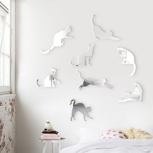 Наклейки интерьерные Котики, зеркальные, декор на стену, набор 8 шт. - Take it easy фото 2