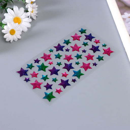 Цена за 3 шт. Наклейки для творчества пластик "Градиент. Звезда" 22х9,5 см