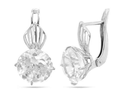Серьги из серебра горный хрусталь, СПН37185