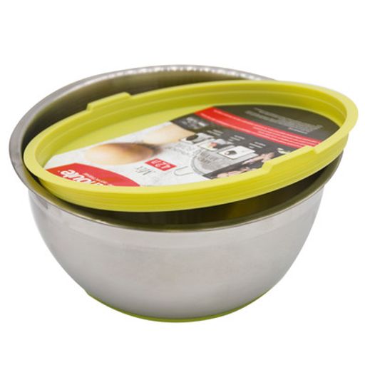 Миска стальная с крышкой MIX 16х9.5см 1.4л зеленая - Attribute фото 7