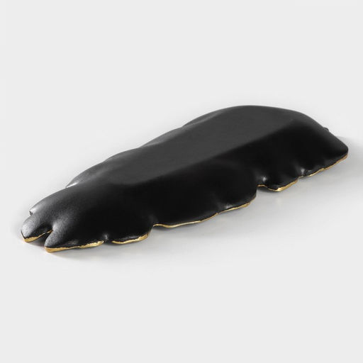 Блюдо для фруктов Доляна Золотой лист, 3815,5 см, цвет чёрный  фото 3