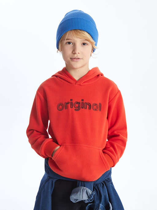 Nak??l? Uzun Kollu Polar Erkek ?ocuk Hoodie - Waikiki фото 2