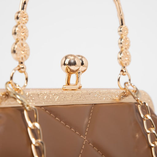 Сумка-клатч на фермуаре, цвет коричневый - Simaland фото 4