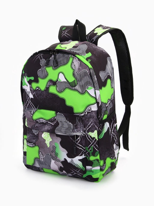Рюкзак школьный на молнии, с карманами, с абстрактным принтом, размер 30?13?42 см, с принтом, чёрный