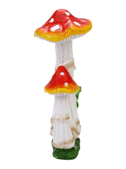 Садовая фигура из полистоуна «Мухомор с лягушкой», 13×13×32 см