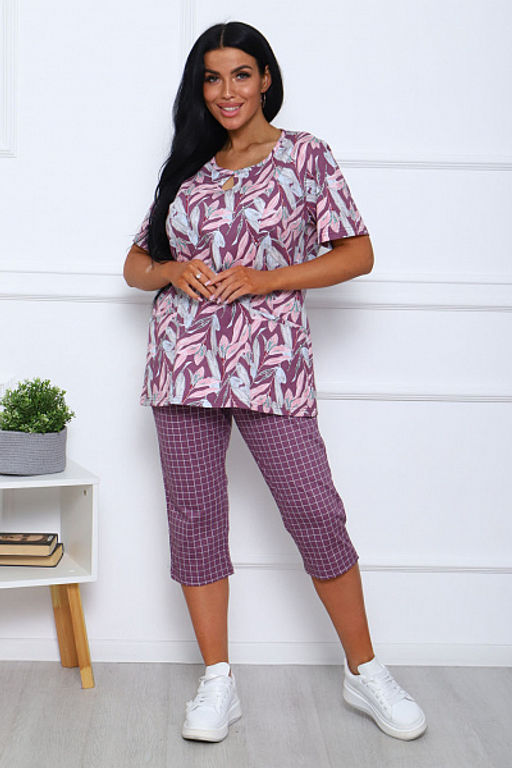 Костюм с бриджами (00990, бордовый) - Плиона фото 5