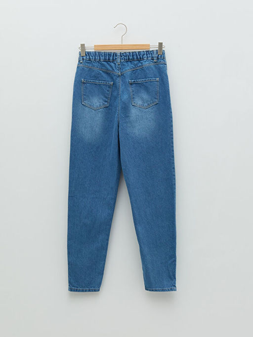 Basic Pamuklu K?z ?ocuk Mom Jean Pantolon - Waikiki фото 2