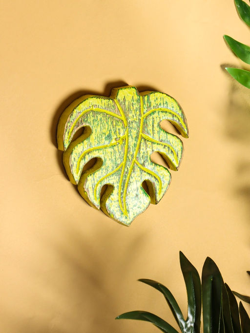 Панно «Лист», 12×13×1 см, дерево, зелёное