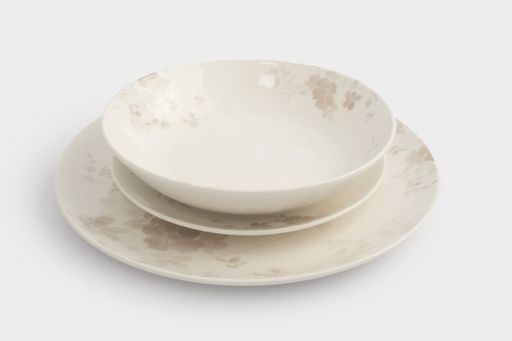 Сервиз обеденный, 6 перс, 18 пр, фарфор P, белый, Цветы и листья, Florance