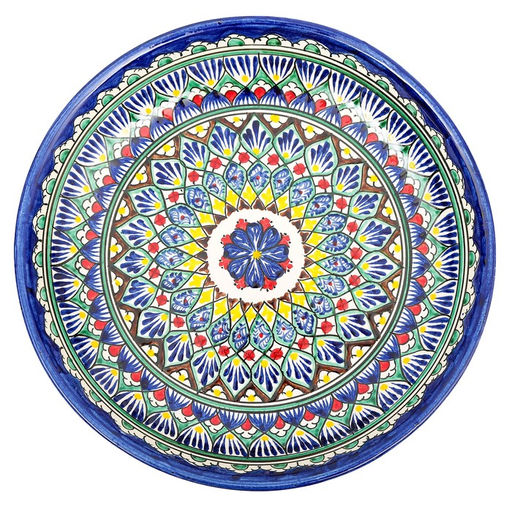 Ляган узбекский Риштанская керамика «Узоры», d=25 см, синий, МИКС