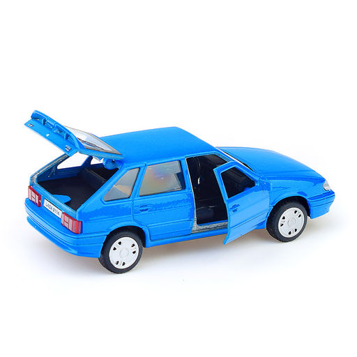 Машина металл LADA -2114 "Samara" 12 см, (двери, багаж, синий) инерц., в коробке