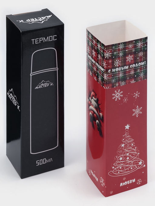 Термос гильза Мастер К, 500 мл, сохраняет тепло 10 ч, нержавеющая сталь, цвет хром