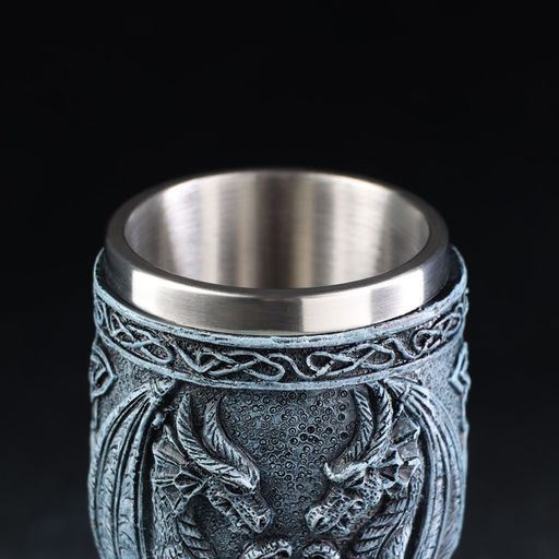 Бокал средневековый «Дракон», 200 мл, 8×19 см, нержавеющая сталь, синий