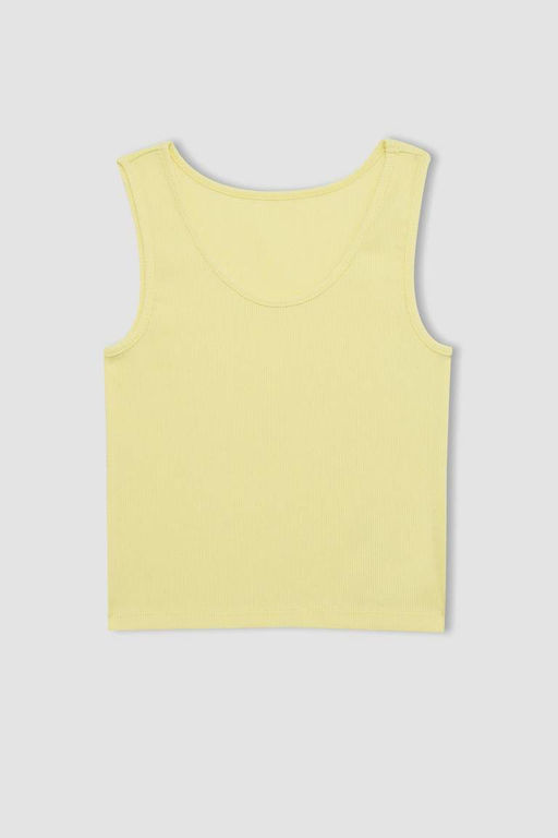 Футболка из двух частей с короткими рукавами в рубчик для девочек - Defacto фото 9